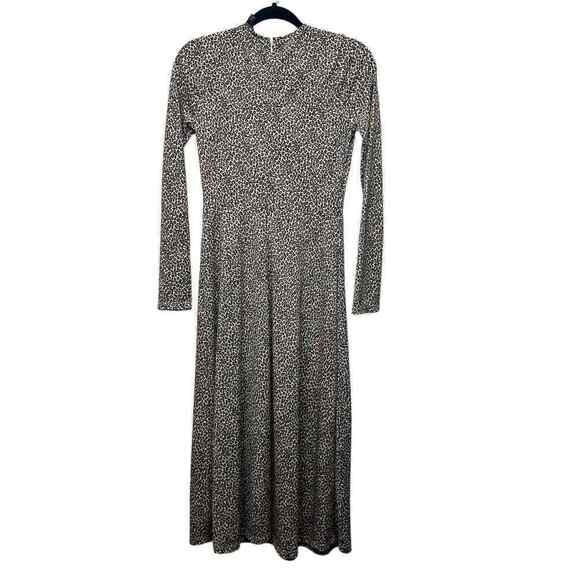 Banana Republic Animal Print Long Sleeve Women's Midi Dress Size XS - Picture 7 of 14